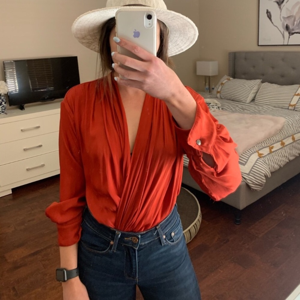NWOT Free People satin bodysuit